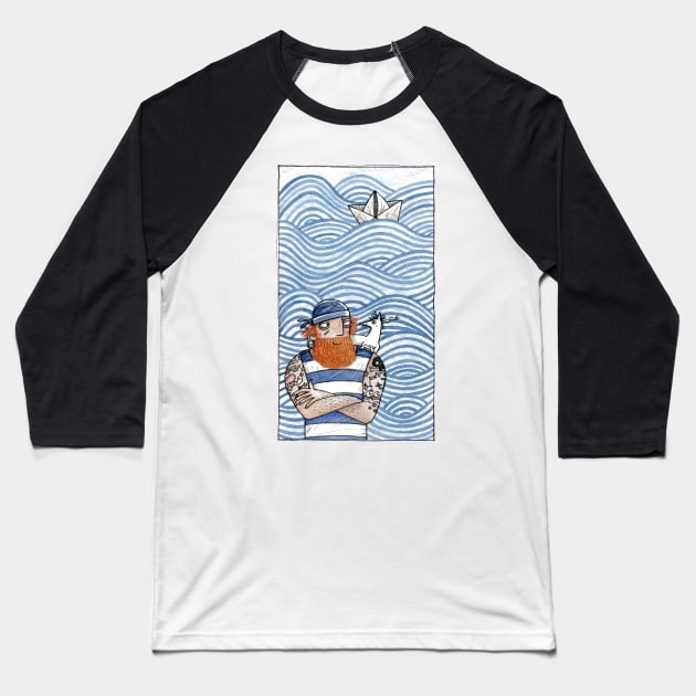 Seemann mit Seehund - Seaman With Seadog Baseball T-Shirt by JunieMond